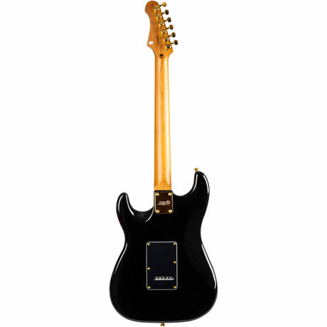 JET JS-380 BK G S-style Elektrische Gitaar SSS Alnico V Tremolo Goud Hardware Rosewood Toets Zwart