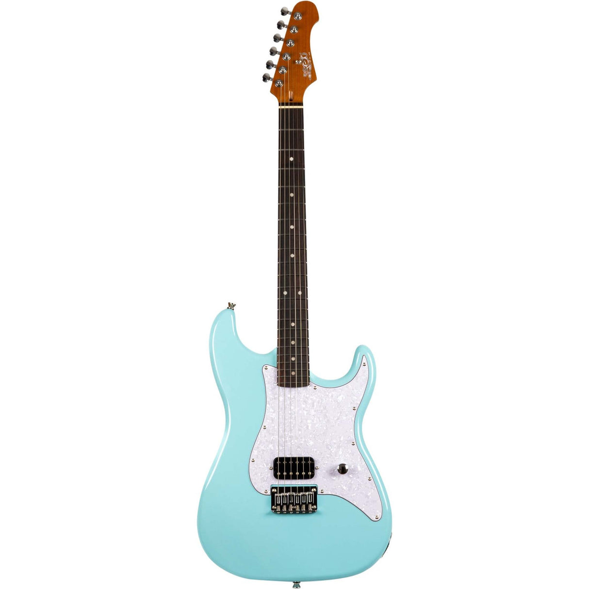 JET JS-400 HT BL S-style Elektrische Gitaar Humbucker Hardtail Rosewood Toets Blauw