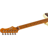 JET JJ-300 P90 OW Offset Elektrische Gitaar Dual P90 Tremolo Roasted Maple Wit