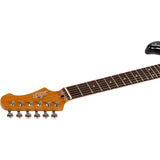 JET JS-400 BKR H S-style Elektrische Gitaar HH Tremolo Rosewood Toets Zwart