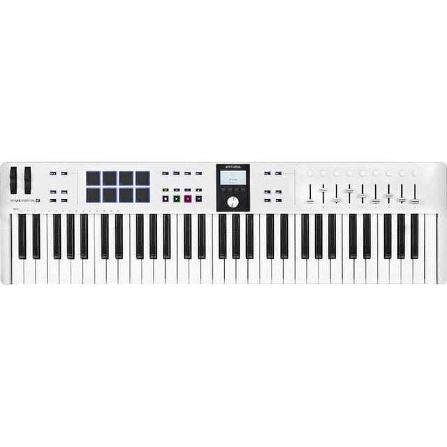 Arturia KeyLab Essential mk3 61 White – USB/MIDI keyboard met 61 toetsen en DAW-integratie