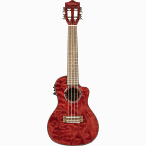 LANIKAI LKUQM-RDCEC Concertukelele, Quilted Maple-serie,rood,cutaway,voorversterke