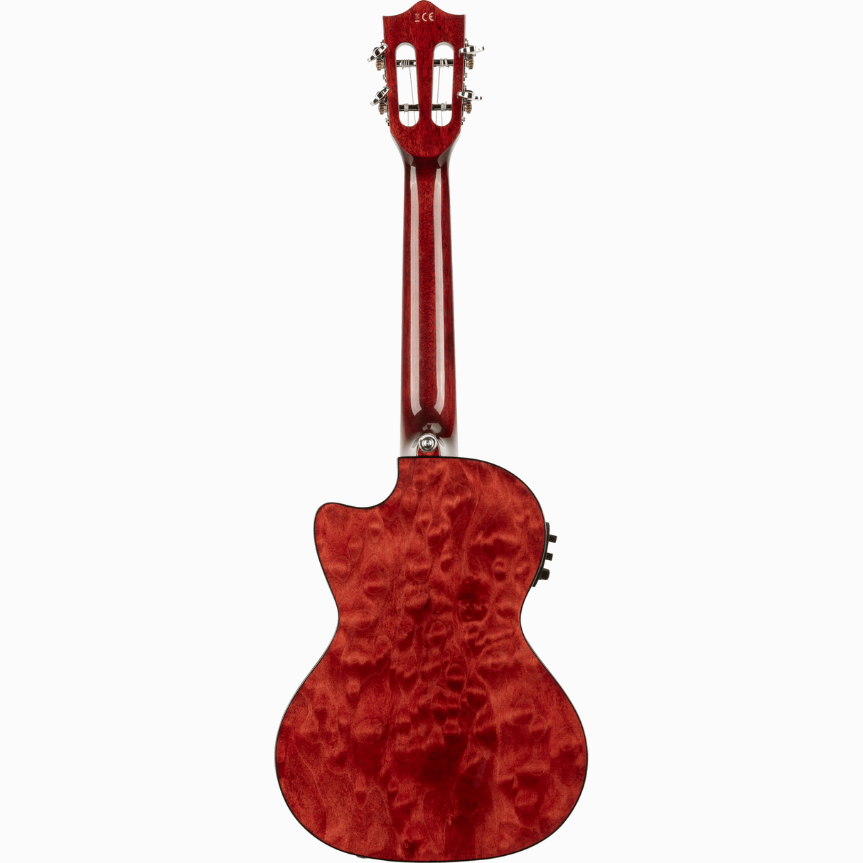 LANIKAI LKUQM-RDCET Tenorukelele, Quilted Maple-serie, rood, cutaway,voorversterke