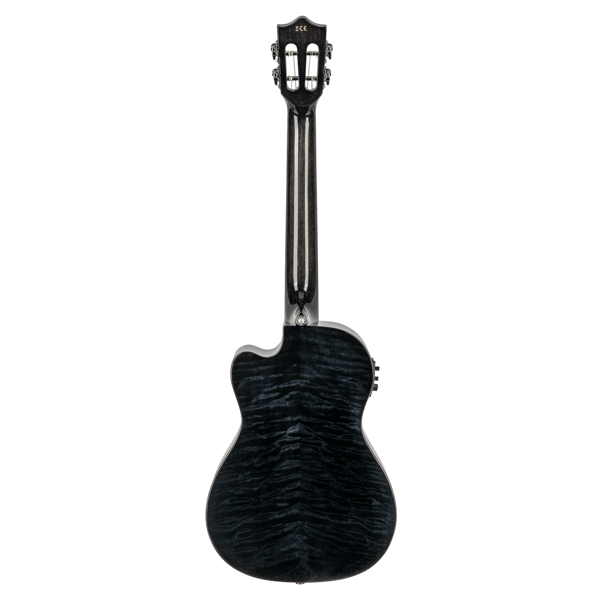 LANIKAI LKUQMBKCEB Baritonukulele, Quilted Maple Series, zwart, Cutaway, Preamp,