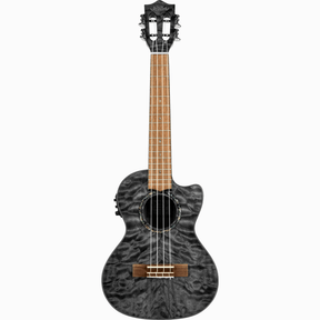 LANIKAI LKUQMBKCET Tenorukelele, Quilted Maple Serie, Black Stain, Voorversterker