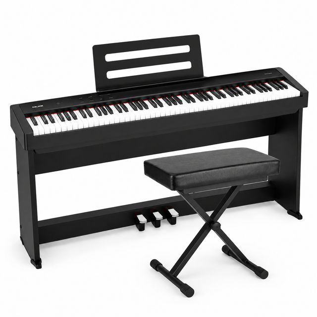 NUX NPK-200 Digital Stage Piano Set met NPS-2 standaard, 88 toetsen en kruk