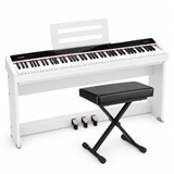 NUX NPK-200 Digital Stage Piano Set wit met NPS-2 standaard, 88 toetsen en kruk