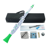 NUVO CL120WGR Clarinéo 2.0 – C-stemming, 275 g, wit/groen, incl. etui en accessoires