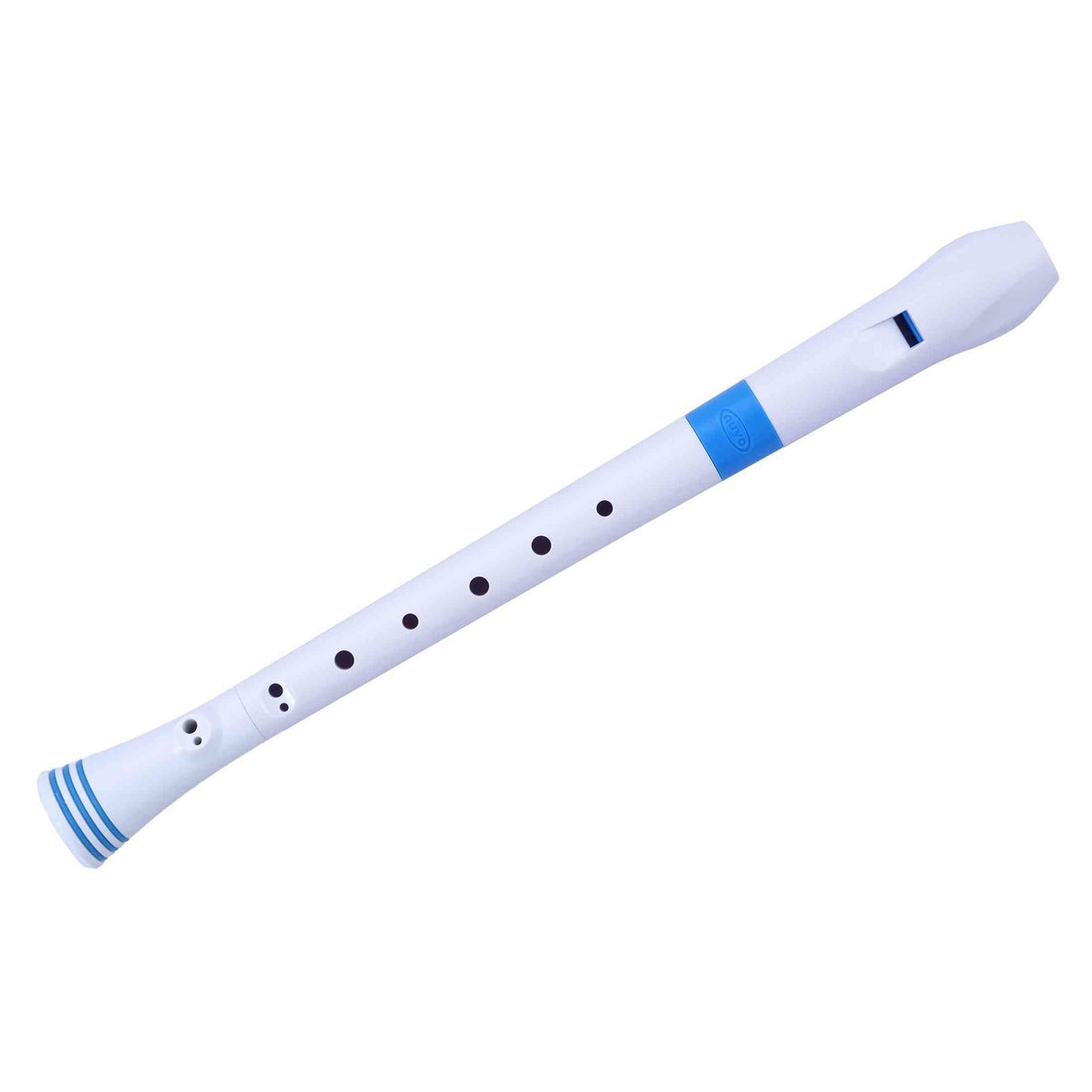 NUVO B300 BL sopraanblokfluit wit-blauw barok vingerzetting met etui en motivatieringen