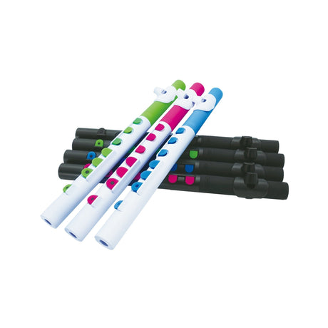 NUVO TooT 2.0 zwart-roze kinder dwarsfluit blokfluit alternatief met kleppen en Firstnote