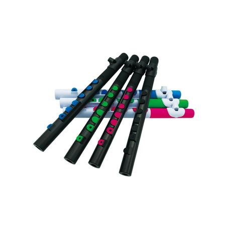 NUVO TooT 2.0 wit-blauw kinder dwarsfluit blokfluit alternatief met kleppen en Firstnote
