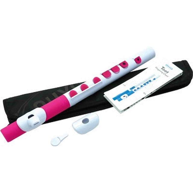 NUVO TooT 2.0 wit-roze kinder dwarsfluit blokfluit alternatief met kleppen en Firstnote