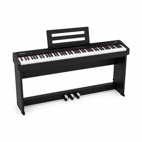 NUX NPK-10 digitale stage piano zwart met NPS1 standaard, 88 toetsen en kruk