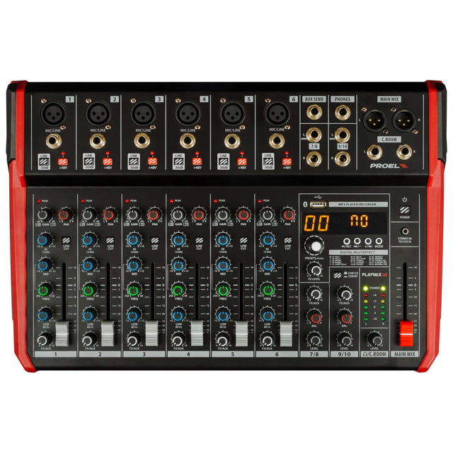 Proel PLAYMIX10 10-kanaals mixer met DSP, USB en Bluetooth