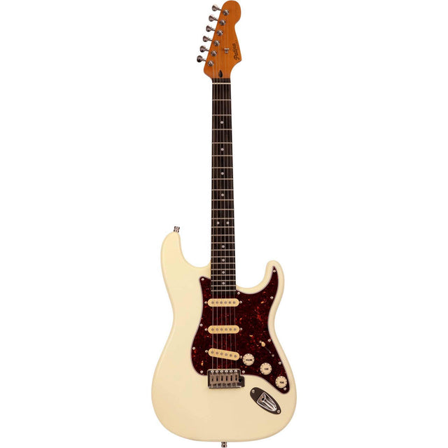 Patina PS-3 OW S-style Elektrische Gitaar SSS Alnico V Nitro Paulownia Body Roasted Maple Hals Olympic White