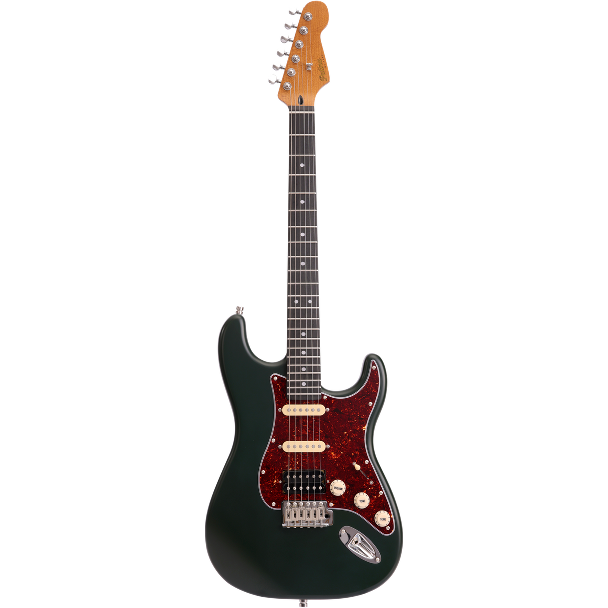 Patina PS-4 SGR S-style Elektrische Gitaar HSS Alnico V Nitro Paulownia Body Roasted Maple Hals Sherwood Green