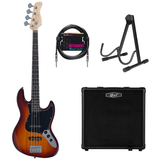 Sire Marcus Miller V1 4/TS V Series 4-snarige Basgitaar Set Tobacco Sunburst met 40W Versterker