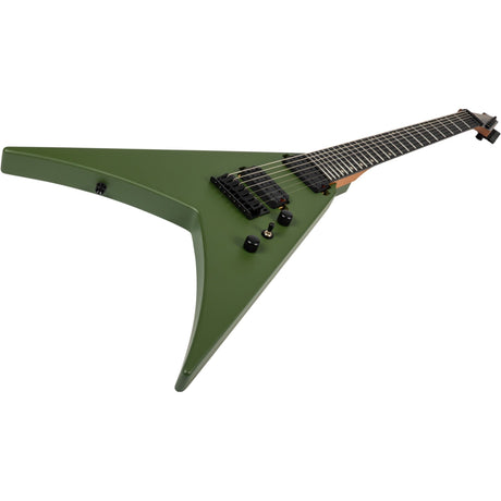 Spira V-407 MGR V-Style 7-Snarige Elektrische Gitaar HH Villain Humbuckers Roasted Poplar Satin Green