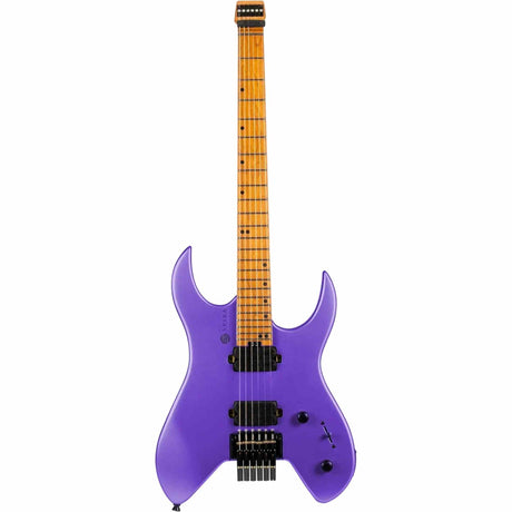 Spira S-400 MPP Headless S-Style Elektrische Gitaar HH Villain Humbuckers Roasted Poplar Satin Purple