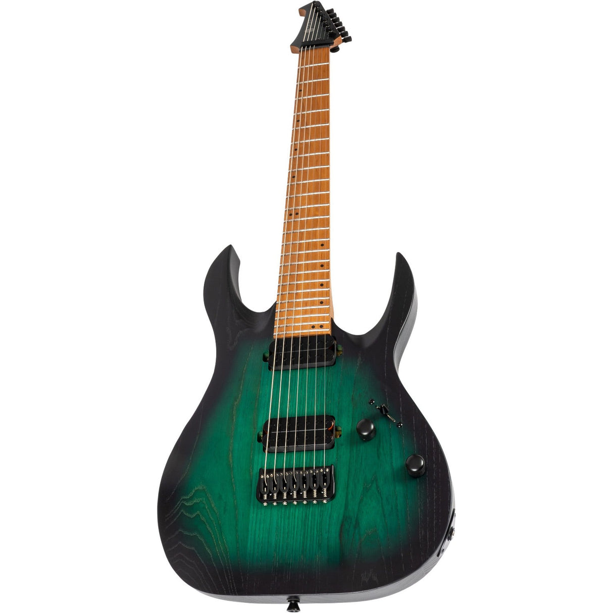 Spira S-607 AGR 7-snarige Elektrische Gitaar Swamp Ash Green met Stainless Steel Frets
