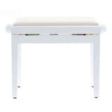 QUIKLOK PB010WH Piano Bank – Verstelbaar 480-570 mm, Fluwelen Zitting, Hoogglans Wit
