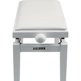 QUIKLOK PB100WHS Piano Bank – Verstelbaar 480-570 mm, Kunstleren Zitting, Mat Wit