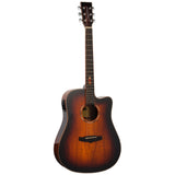 Tanglewood Winterleaf Exotic 5 CE Koa Dreadnought Cutaway Elektro-Akoestische Gitaar Solid Mahogany Koa Autumn Burst Gloss