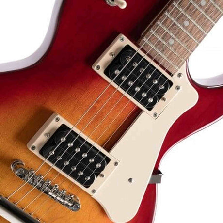 Cort CR100 CRS2 Elektrische Gitaar Single Cut Mahonie Cherry Red Sunburst met 2 Humbuckers