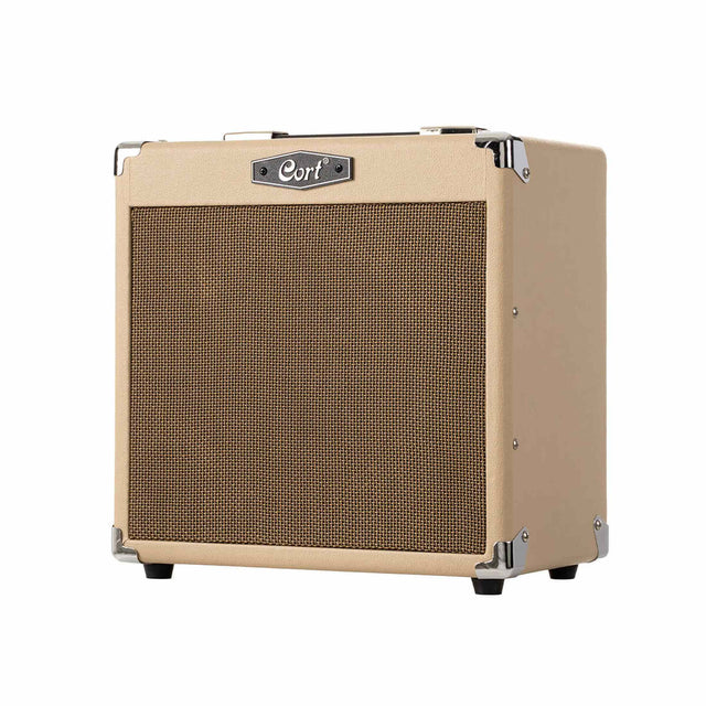 Cort CM15RWTS 15W Gitaarversterker met 8 inch Speaker, Reverb en 2 Kanalen White Sand