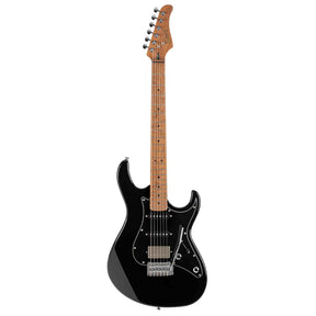 Cort G250SE BK Elektrische Gitaar HSS Linden Roasted Maple Zwart met 2-Punts Tremolo