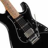 Cort G250SE BK Elektrische Gitaar HSS Linden Roasted Maple Zwart met 2-Punts Tremolo
