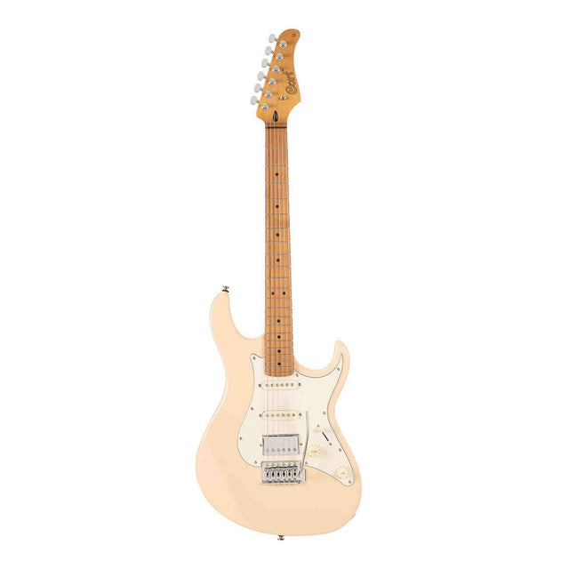 Cort G200SE ACR Elektrische Gitaar HSS Populier Roasted Maple Neck Antique Cream met Tremolo