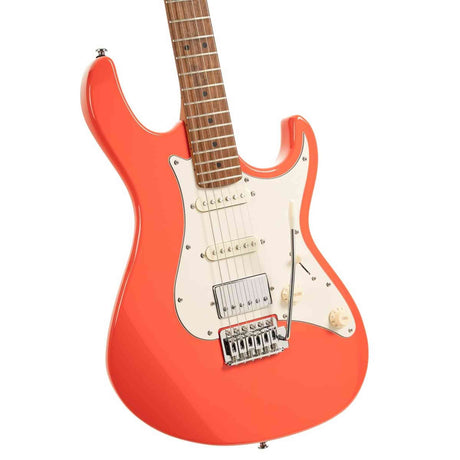 Cort G200SE SRD Elektrische Gitaar HSS Populier met Roasted Maple Hals Scarlet Red en Tremolo