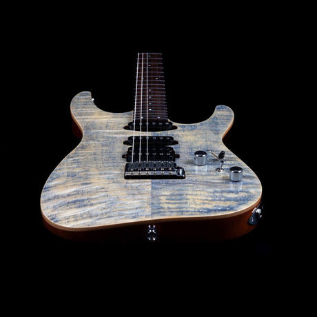 JET JS-45 Indigo Gray S-style Elektrische Gitaar HSS Flame Maple Top Rosewood Toets Indigo Grijs