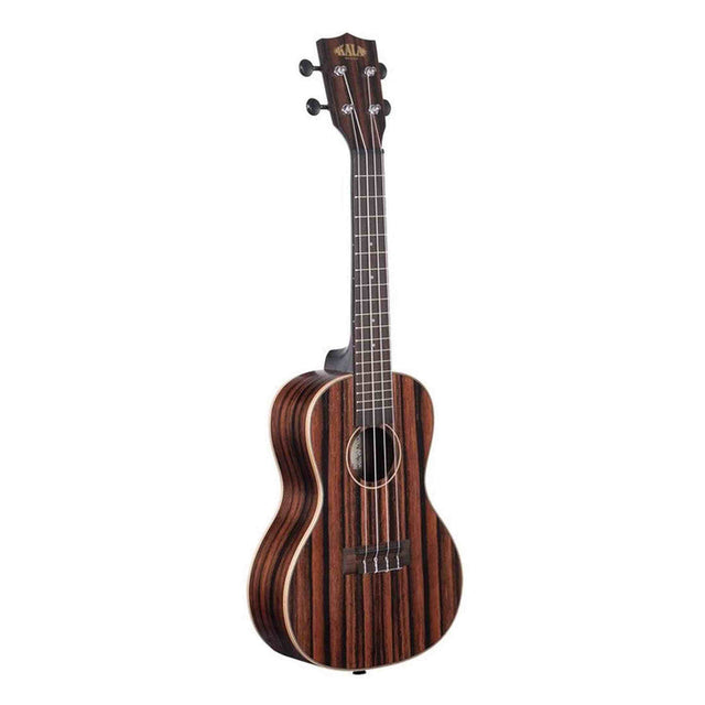 Kala Ebony concert ukulele – Gestreept ebben, maple binding, met gigbag