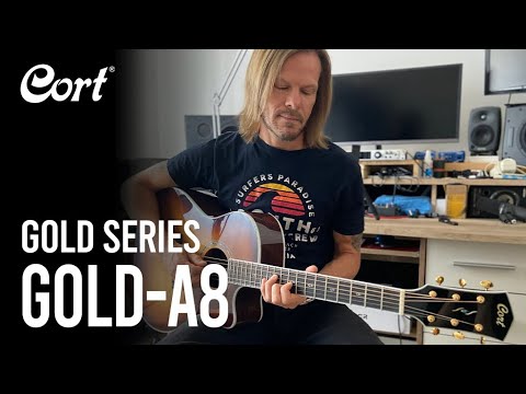 Cort Gold-A8 – Mischung aus massivem Pau Ferro, geröstetem Sitka-Kalebasse und Fishman Flex – Light Burst