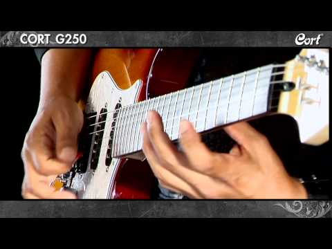 Cort G250 BK Linkshänder E-Gitarre SSH Linde Schwarz mit Wilkinson VS50 II Tremolo