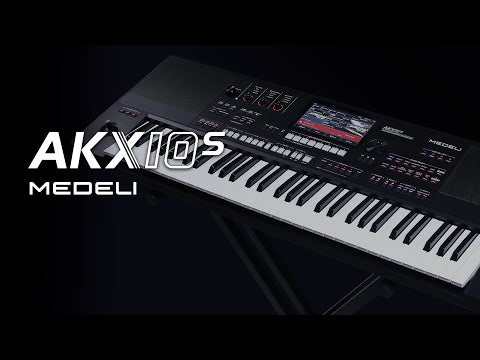 Medeli AKX10S Set – Workstation-Keyboard mit 61 Tasten, 7-Zoll-Touchscreen, 4-Wege-Lautsprechern, Pedal, Ständer und Hocker