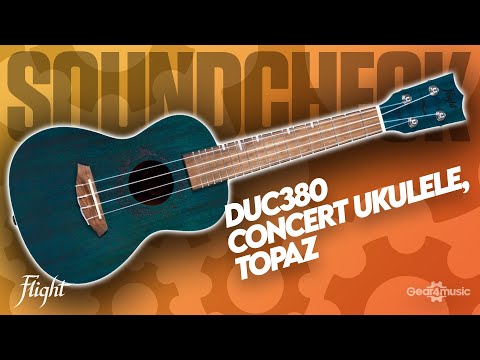 Flight DUC380 Jade Konzert-Ukulele mit Mahagonikorpus, Knochensattel und Aquila Nylgut-Saiten