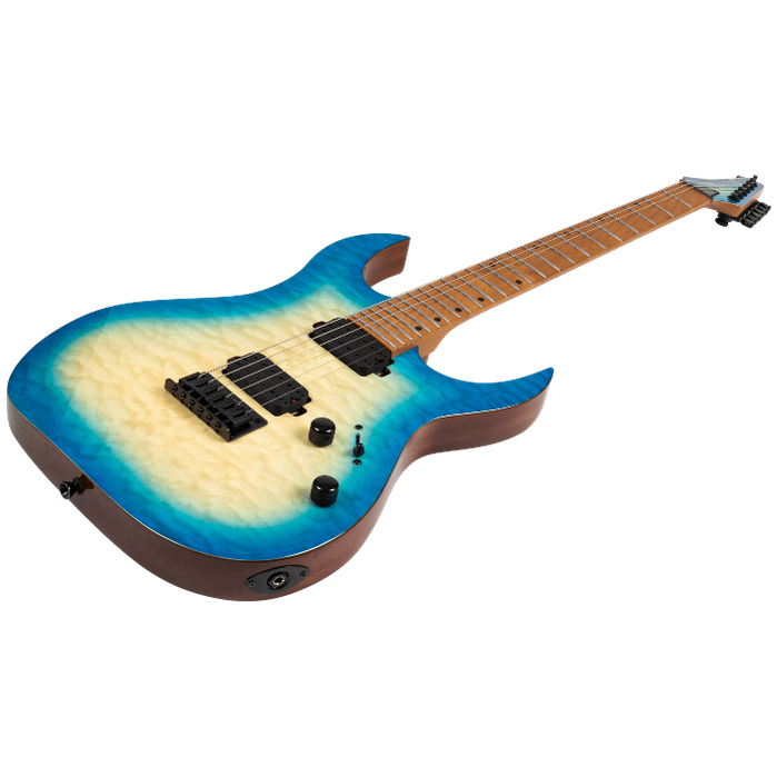 Spira Guitars S-500 QAB Trans Aqua Blue elektrische gitaar ST model