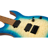 Spira Guitars S-500 QAB Trans Aqua Blue elektrische gitaar ST model