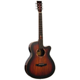 Tanglewood Winterleaf TW4 CE KOA Super Folk Cutaway Elektro-Akoestische Gitaar Solid Mahogany Koa Autumn Burst Gloss