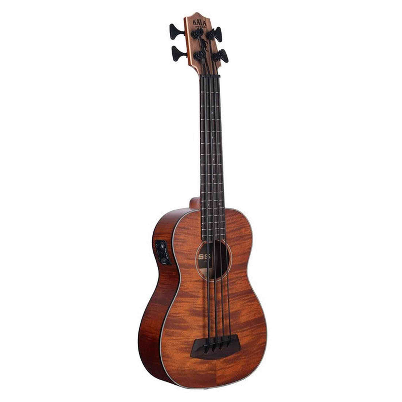 Kala Exotic Mahogany U•BASS® bas ukulele – Elektrisch-Akoestisch, Fishman EQ en Gigbag