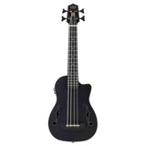 Kala Journeyman Black U•BASS® bas ukulele – Mahonie, Matte Zwart, F-Holes, Elektrisch-Akoestisch met EQ en Gigbag