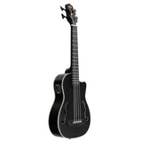 Kala Journeyman Black U•BASS® bas ukulele – Mahonie, Matte Zwart, F-Holes, Elektrisch-Akoestisch met EQ en Gigbag