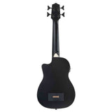 Kala Journeyman Black U•BASS® bas ukulele – Mahonie, Matte Zwart, F-Holes, Elektrisch-Akoestisch met EQ en Gigbag
